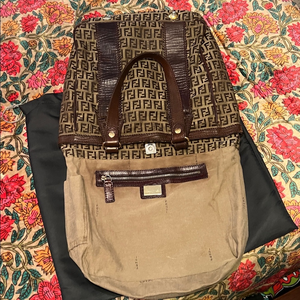 Beautiful Vintage Fendi Dark Brown Monogram Shoulder Bag💗 - Picture 7 of 17